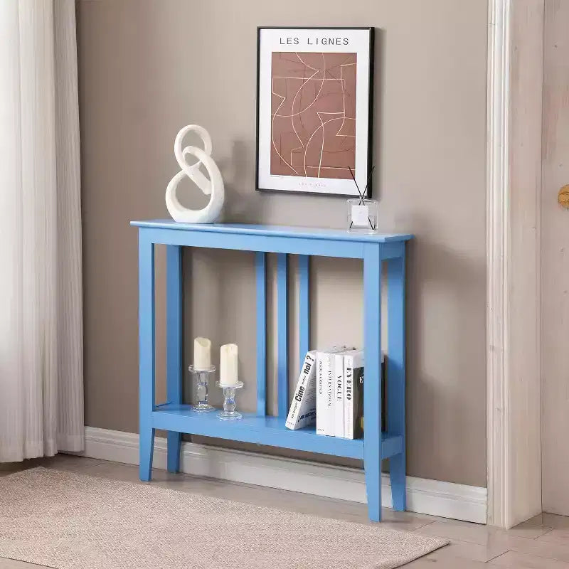 Narrow Console Table with Shelves for Entryway, Hallway or Living Room