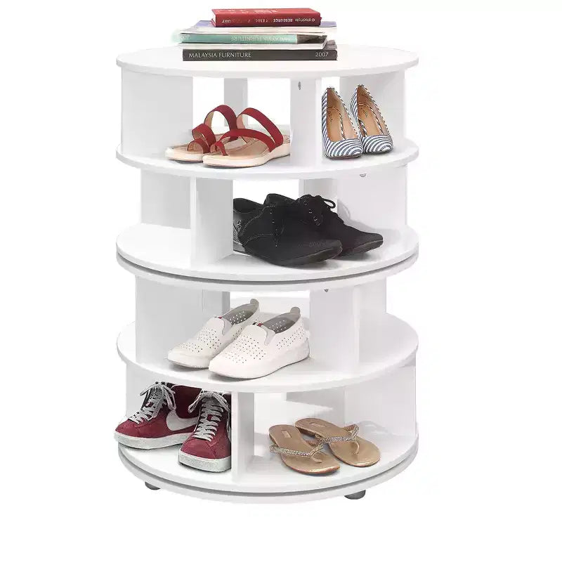 4-Tier Rotating Lazy Susan Shoe Rack, 360 Revolving, Holds 16 Pairs