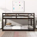 Twin over Twin Bunk Bed with Ladder and Reinforced Slat Platforms