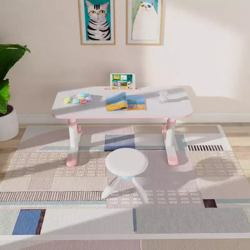Kids' Height-Adjustable Study Desk, 6 Levels, Melamine Surface