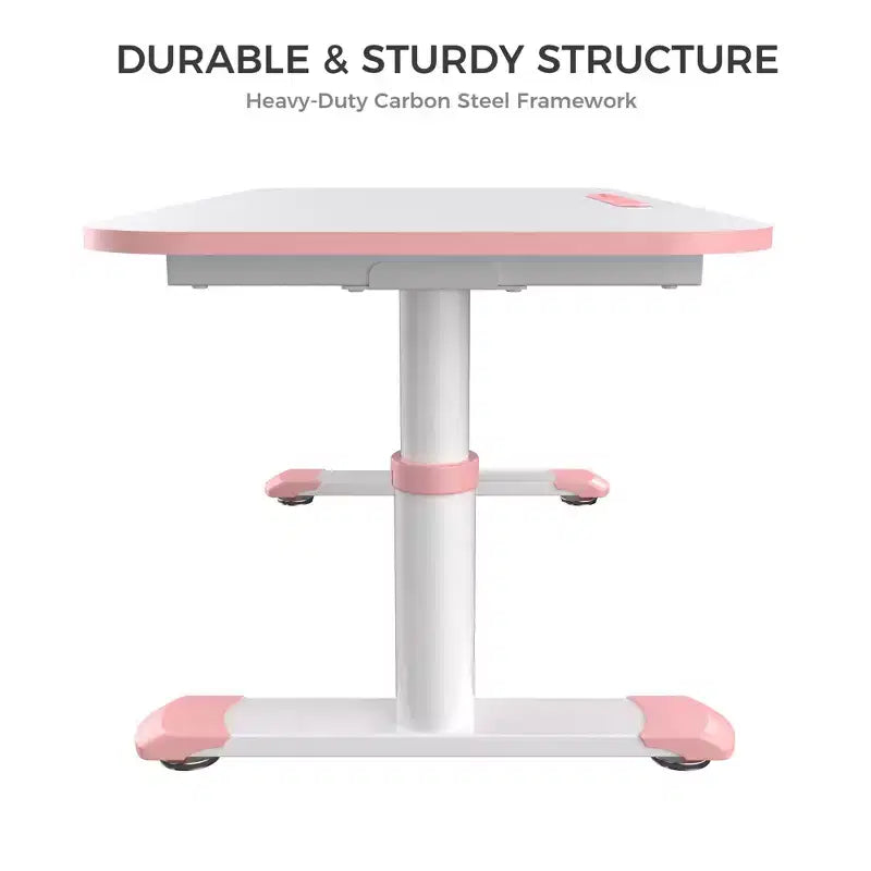 Kids' Height-Adjustable Study Desk, 6 Levels, Melamine Surface
