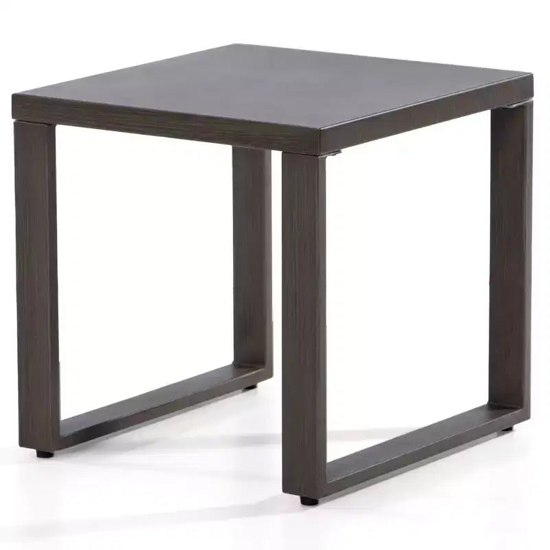 Square Metal Outdoor Side Table, Brown, 20x20x20"