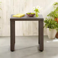 Square Metal Outdoor Side Table, Brown, 20x20x20"