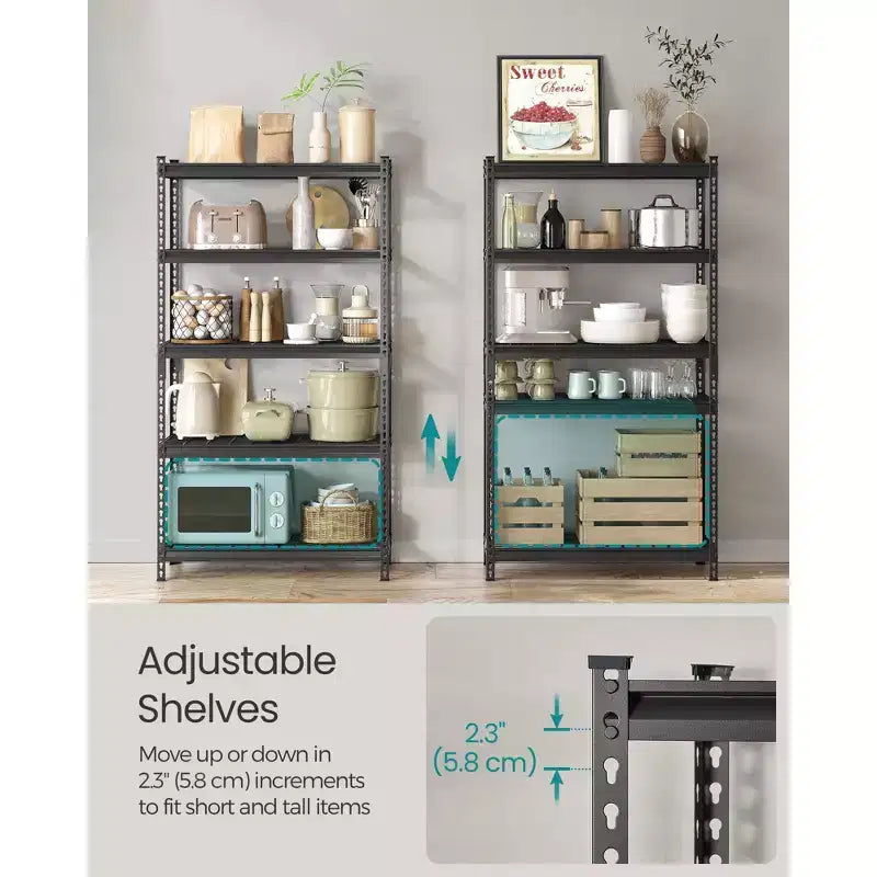 5-Tier Heavy-Duty Steel Garage Shelving Unit, 18x36x72", Adjustable
