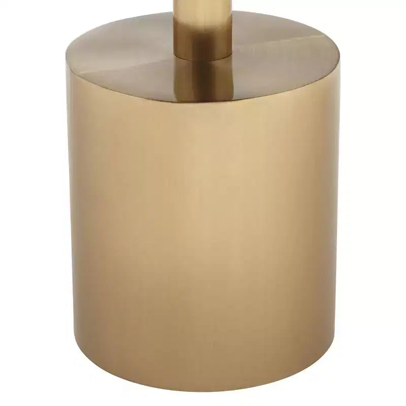 11.75" Brushed Gold Round Side Table with Acrylic Top