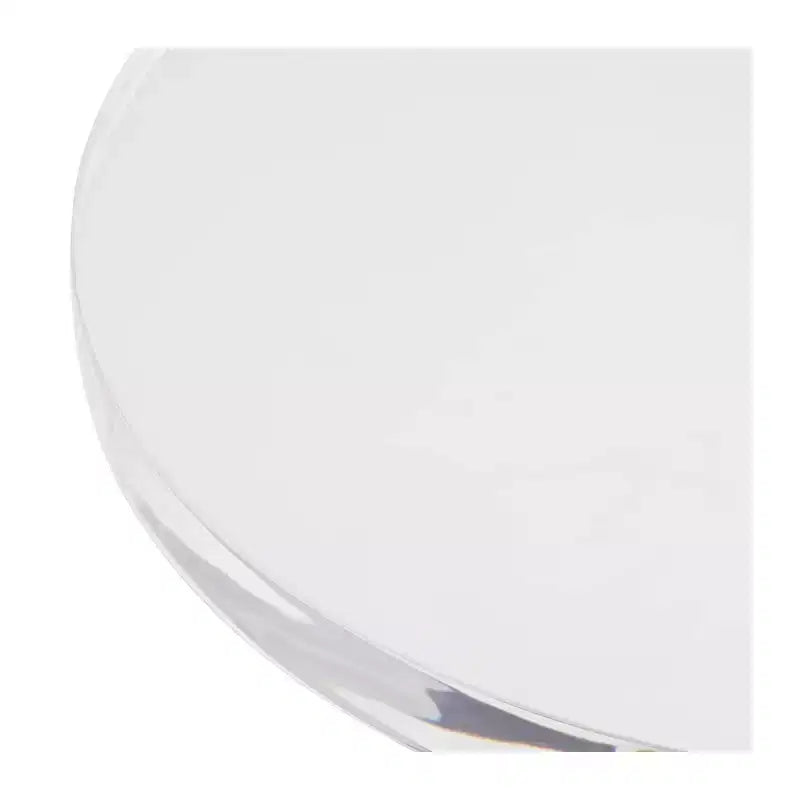 11.75" Brushed Gold Round Side Table with Acrylic Top