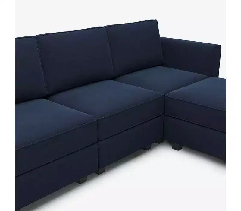 Modular Velvet Sectional Sofa with Storage Seat, 6 Seats + 6 Sides