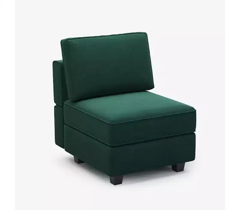 Modular Velvet Sectional Sofa with Storage Seat, 6 Seats + 6 Sides