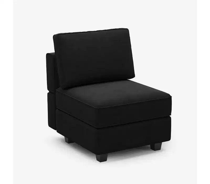 Modular Velvet Sectional Sofa with Storage Seat, 6 Seats + 6 Sides