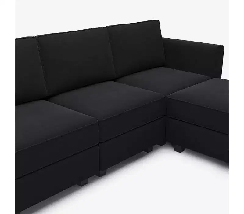Modular Velvet Sectional Sofa with Storage Seat, 6 Seats + 6 Sides