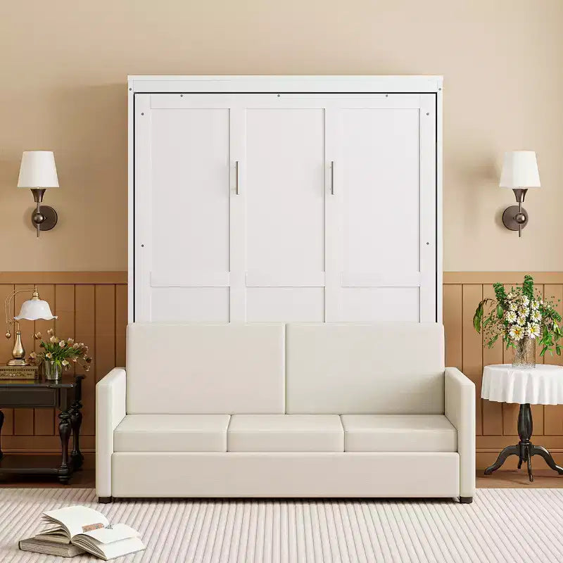Full Size Murphy Bed with Sofa and Cushion