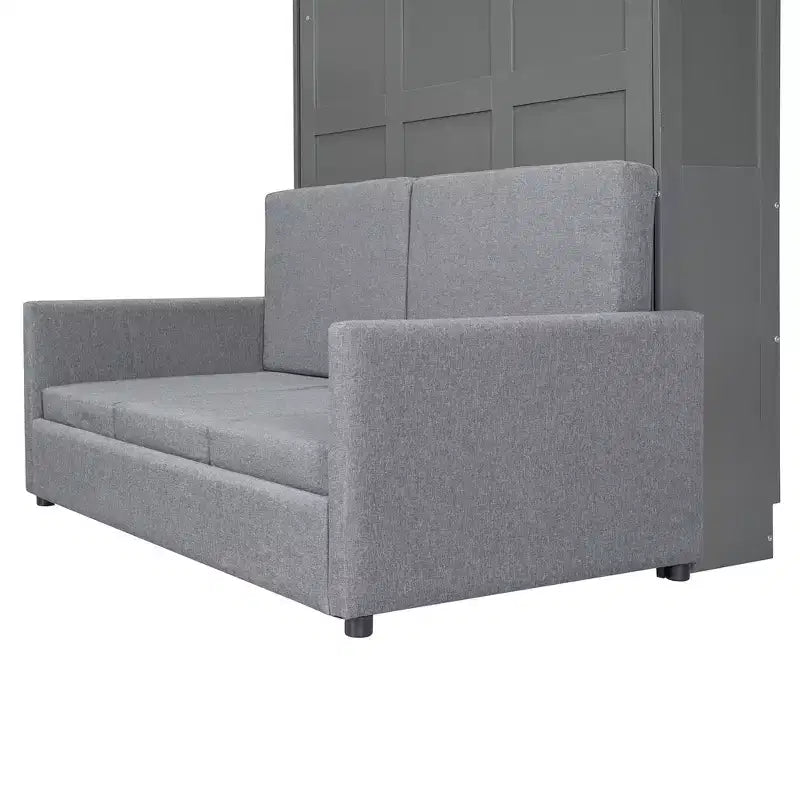 Full Size Murphy Bed with Sofa and Cushion