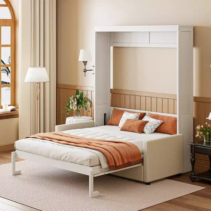 Full Size Murphy Bed with Sofa and Cushion