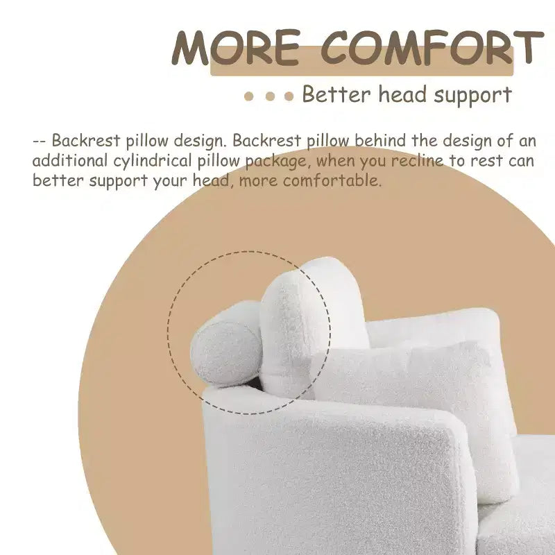 Modern 360 Swivel Boucle Barrel Chair with Storage Ottoman