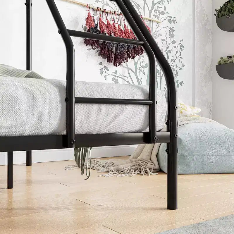 Heavy Duty Twin-Over-Full Metal Bunk Bed with Safe Guardrail