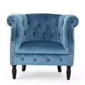 Contemporary Tufted Upholstered Club Chair with Nailhead Trim