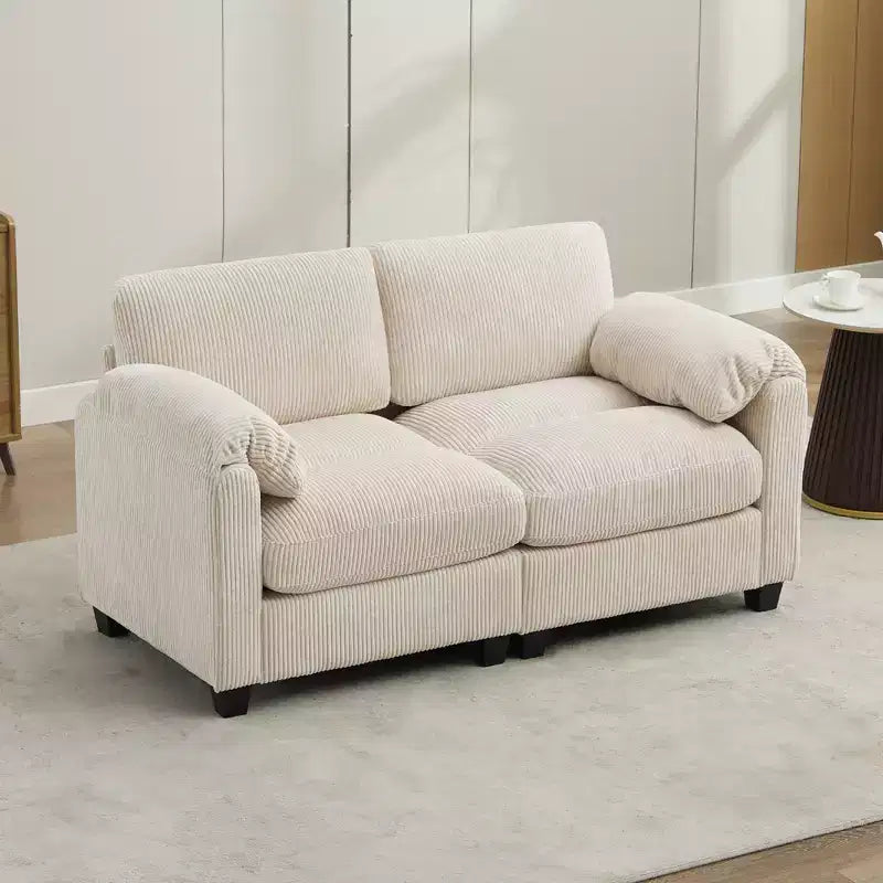 60.6" Upholstered Corduroy Loveseat Sofa, Modular 2-Seater