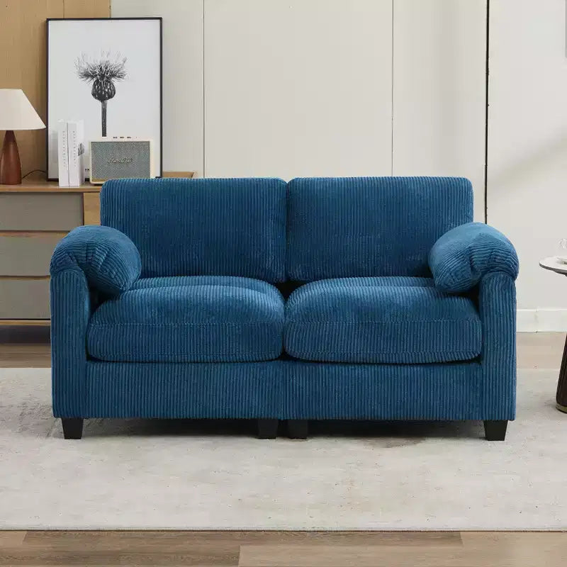 60.6" Upholstered Corduroy Loveseat Sofa, Modular 2-Seater