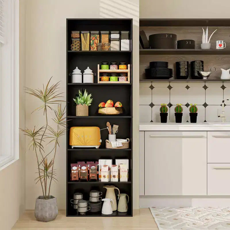 70" Tall 6-Tier Bookcase with Open Shelves & Anti-Toppling Kits