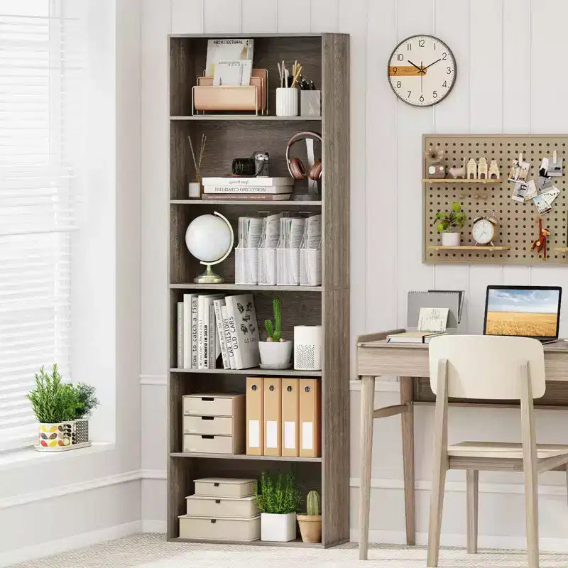 70" Tall 6-Tier Bookcase with Open Shelves & Anti-Toppling Kits
