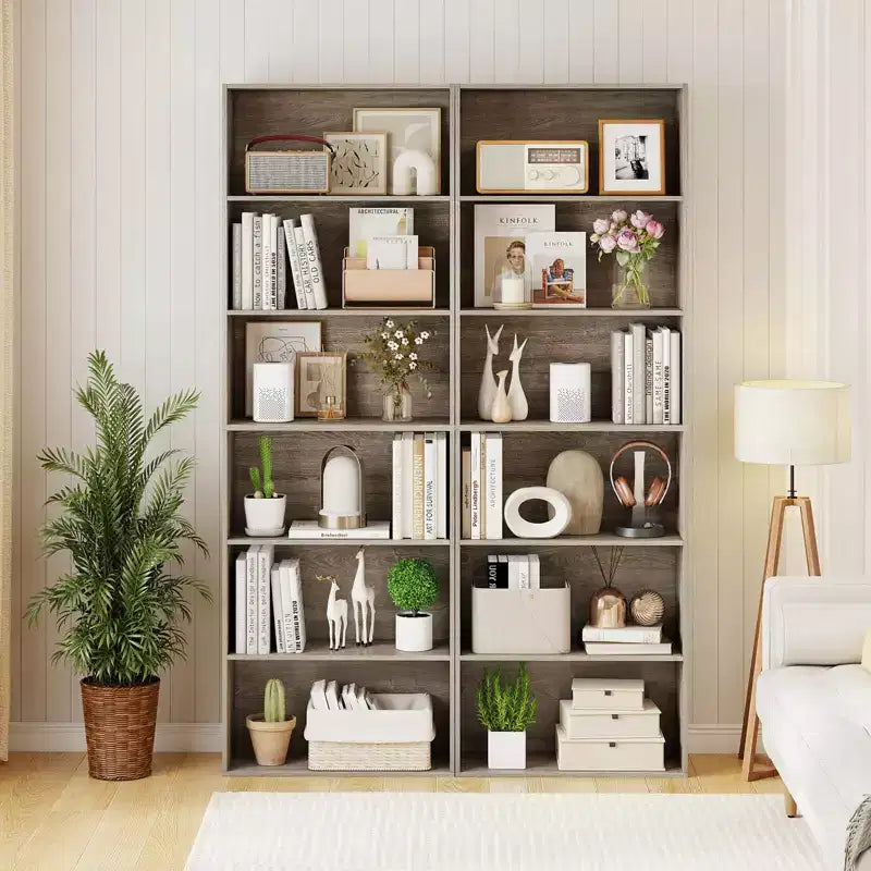 70" Tall 6-Tier Bookcase with Open Shelves & Anti-Toppling Kits