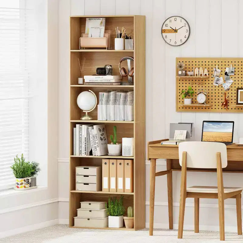 70" Tall 6-Tier Bookcase with Open Shelves & Anti-Toppling Kits
