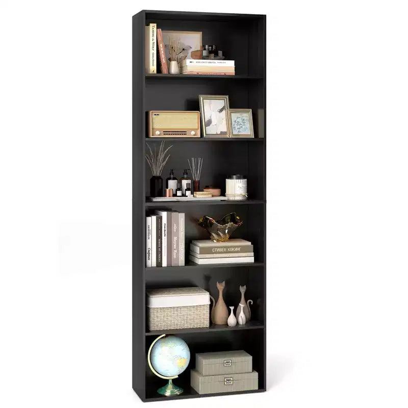 70" Tall 6-Tier Bookcase with Open Shelves & Anti-Toppling Kits