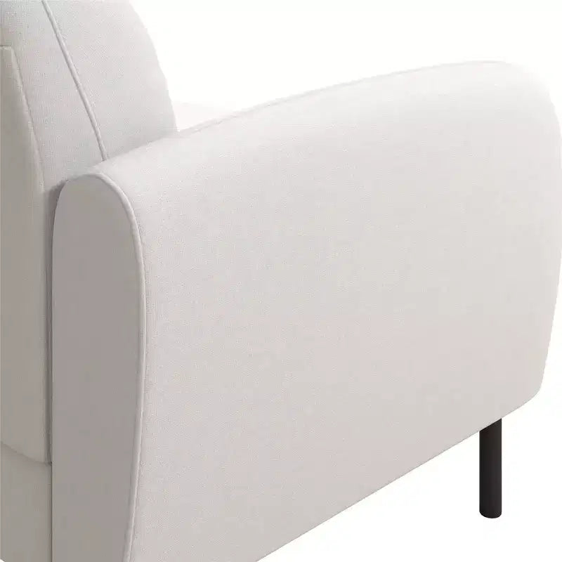 3-Seater Upholstered Sofa with Curved Back & Metal Legs