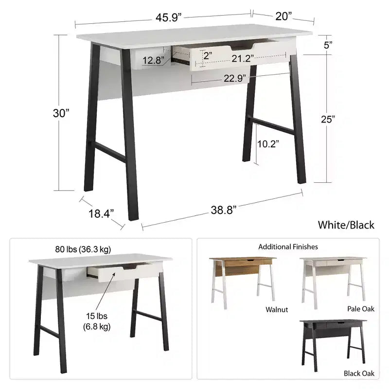 A-Frame Computer Desk with Drawer