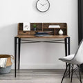 Furniture Company Industrial Secretary Desk with Hutch, Walnut, 42in
