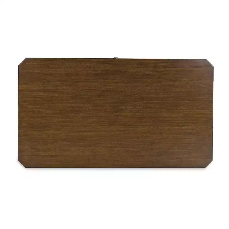 Signature Design by  Mid-Century Modern Rectangular Coffee Table with Storage Drawer, Casters & Shelf, Brown
