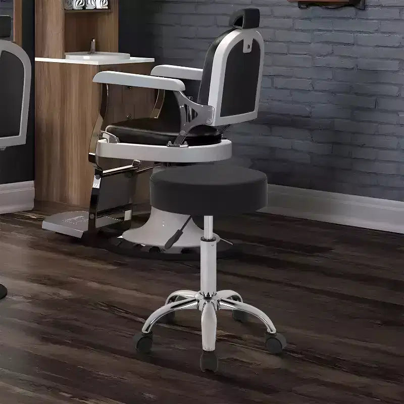 Round Rolling Swivel Stool with 5 Wheels, Adjustable Height, 250 lbs