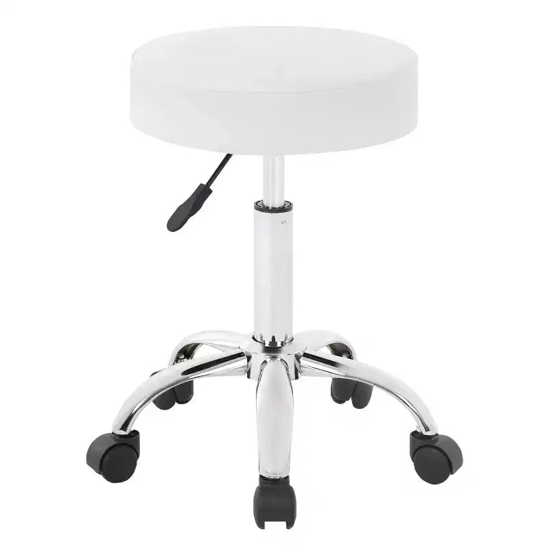 Round Rolling Swivel Stool with 5 Wheels, Adjustable Height, 250 lbs