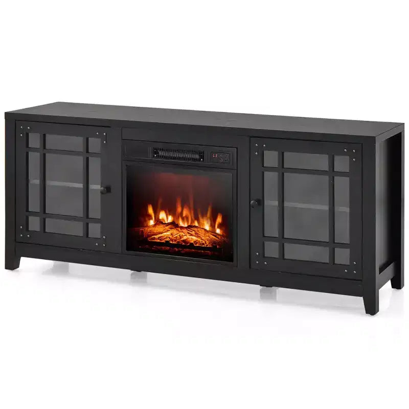 58" Fireplace TV Stand for TVs up to 65", 1400W Electric Fireplace