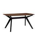 Contemporary Wood Dining Table with Cross-Leg Pedestal Base