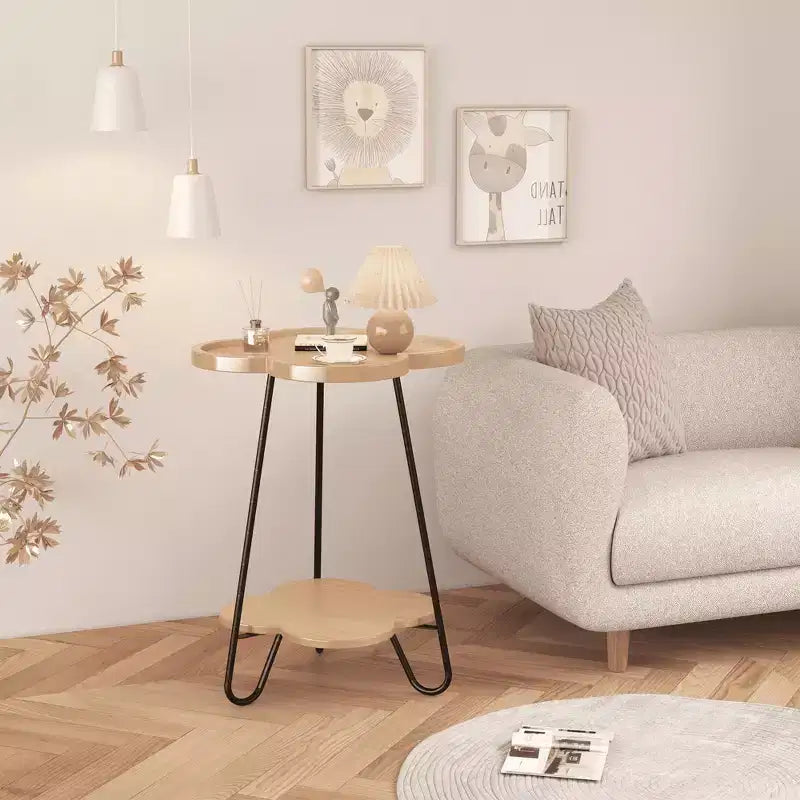 Round End Table Accent Side Table for Living Room, Bedroom