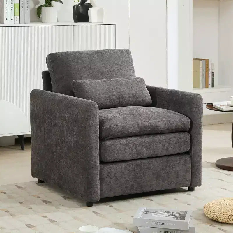 89" Upholstered 3-Seater Cloud Sofa with Double Cushion