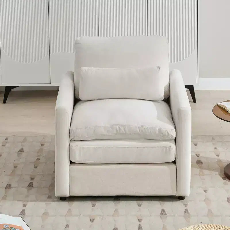 89" Upholstered 3-Seater Cloud Sofa with Double Cushion