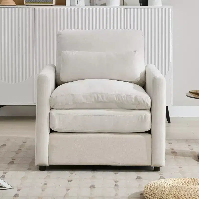 89" Upholstered 3-Seater Cloud Sofa with Double Cushion