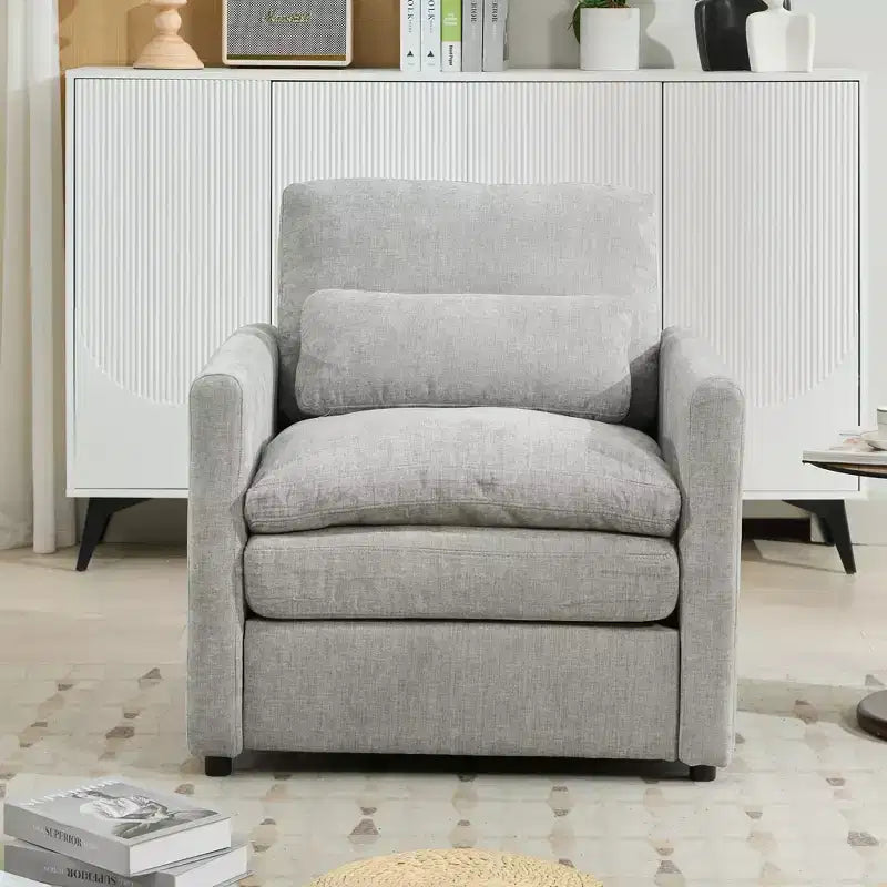89" Upholstered 3-Seater Cloud Sofa with Double Cushion