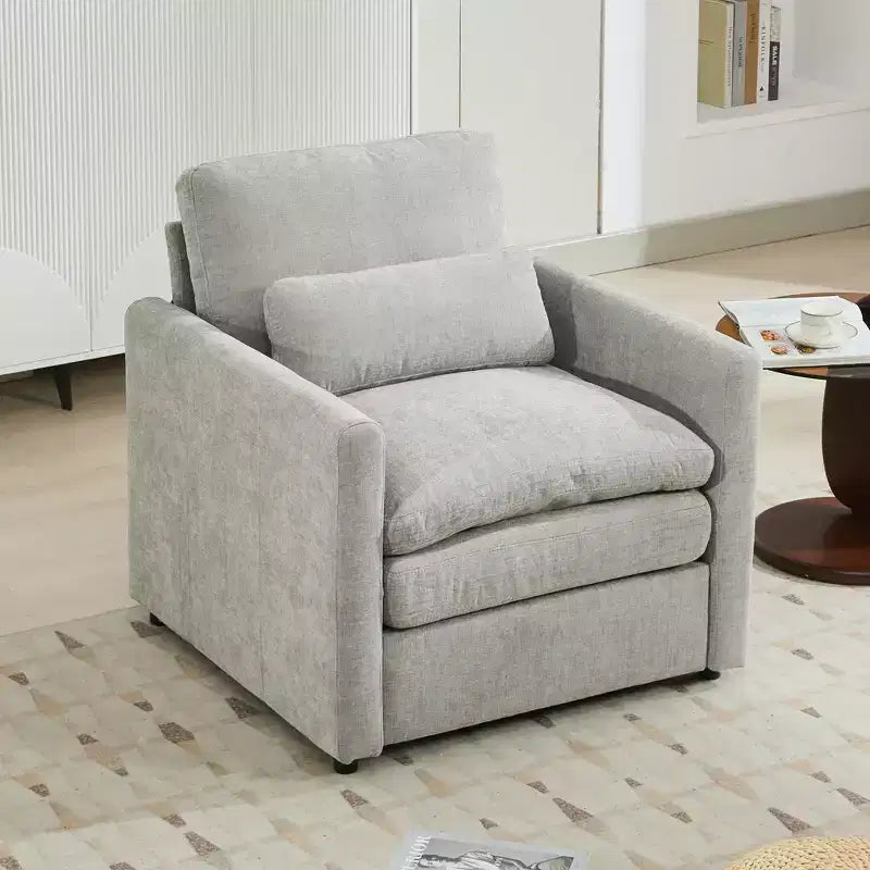 89" Upholstered 3-Seater Cloud Sofa with Double Cushion