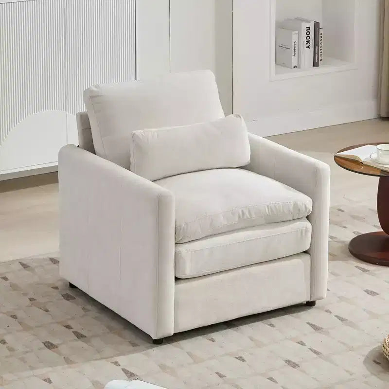 89" Upholstered 3-Seater Cloud Sofa with Double Cushion