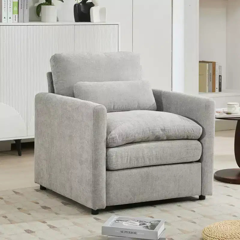 89" Upholstered 3-Seater Cloud Sofa with Double Cushion