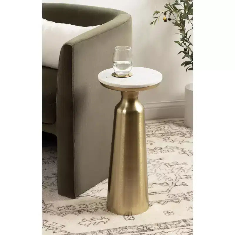 Round Drink Table, 10x10x22, White