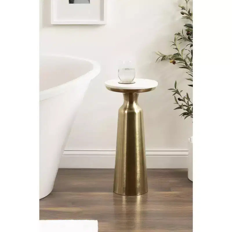 Round Drink Table, 10x10x22, White