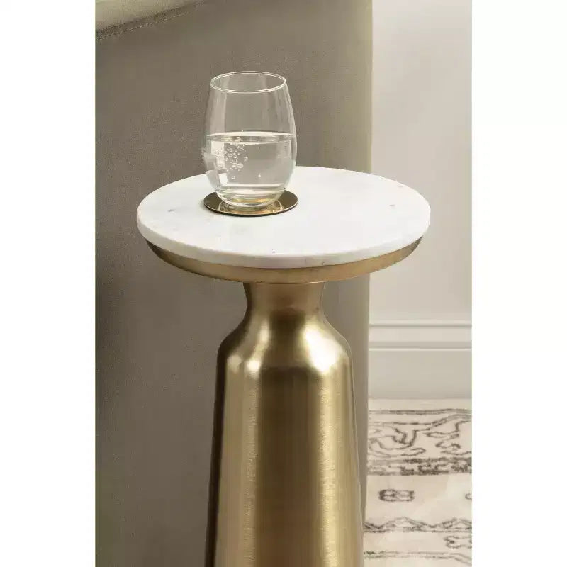 Round Drink Table, 10x10x22, White