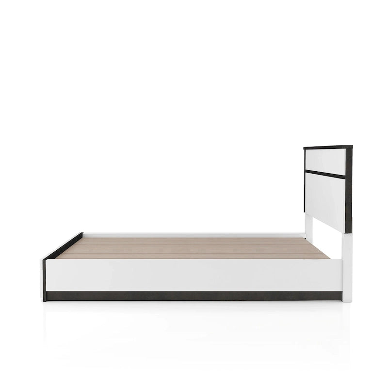 Furniture of America Conjira Modern 2-Piece White Wood Storage Bed and Nightstand Set