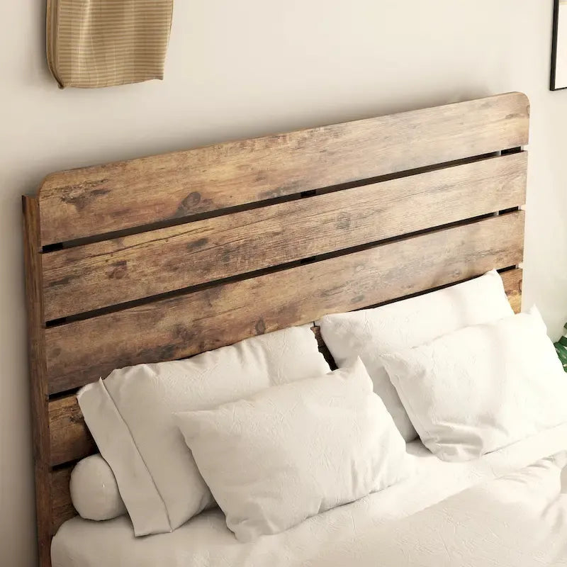 3-Pieces Bedroom Sets Wood Platform Bed Frame and Headboard,Solid Wood Nightstands Set of 2 with Three Drawer