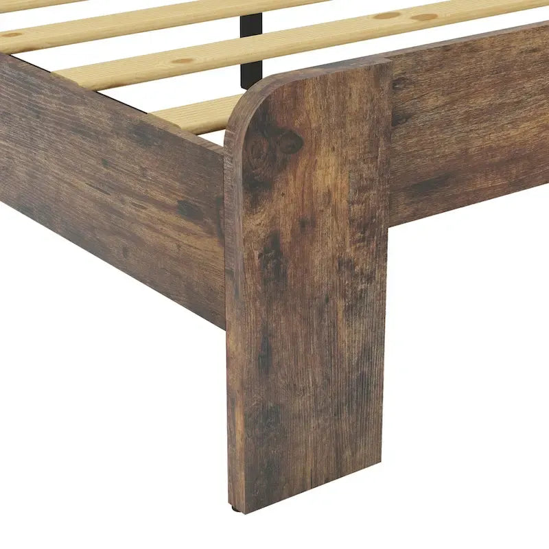 3-Pieces Bedroom Sets Wood Platform Bed Frame and Headboard,Solid Wood Nightstands Set of 2 with Three Drawer