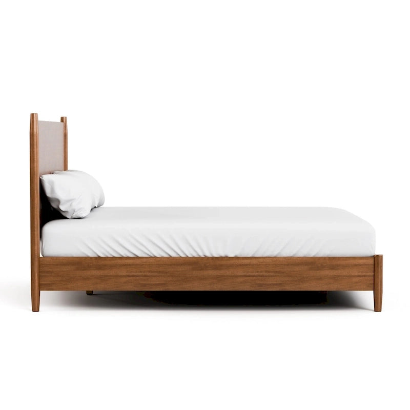 Furniture of America Beau Midcentury 4-Piece Walnut Wood Platform Bedroom Set